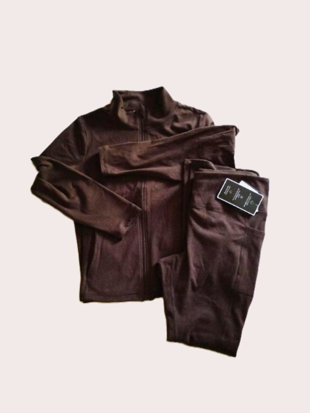 Laundry ~ athleisure Knit set Pants / Jacket ~ Size XL ~ chocolate